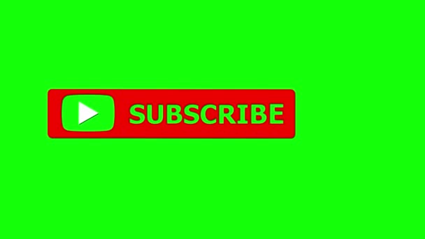 Кнопка Подписки Зеленом Экране — стоковое видео