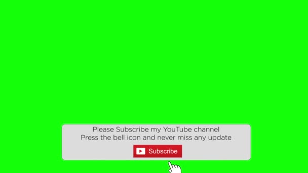Pulsante Iscrizione Sullo Schermo Verde — Video Stock
