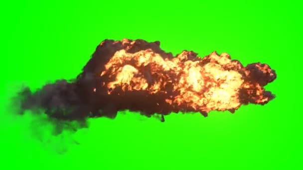 Efekt Požární Exploze Zelené Obrazovce — Stock video