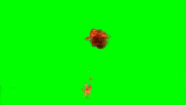 Effetto Esplosione Incendio Sullo Schermo Verde — Video Stock