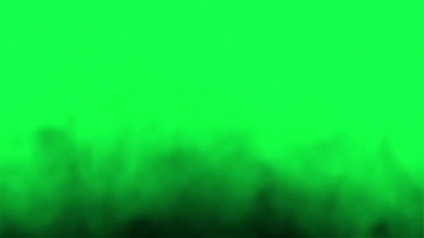 Schwarzer Rauch Effekt Auf Grünem Bildschirm — Stockvideo