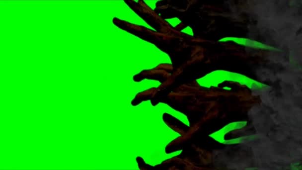 Zombie Shadow Kezek Zöld Képernyőn — Stock videók