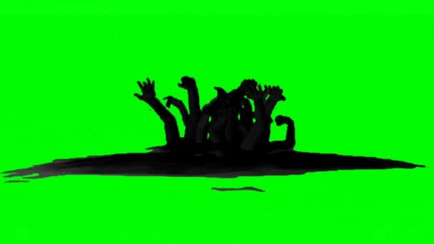 Zombie Shadow Hands Green Screen — Stock Video