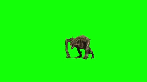 绿屏上的怪兽攻击 — 图库视频影像