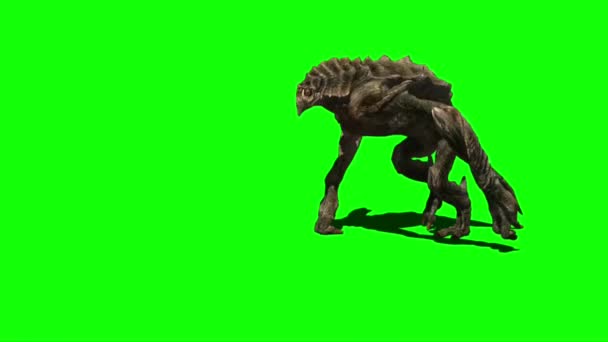 Monster Dies Green Screen — Stock Video