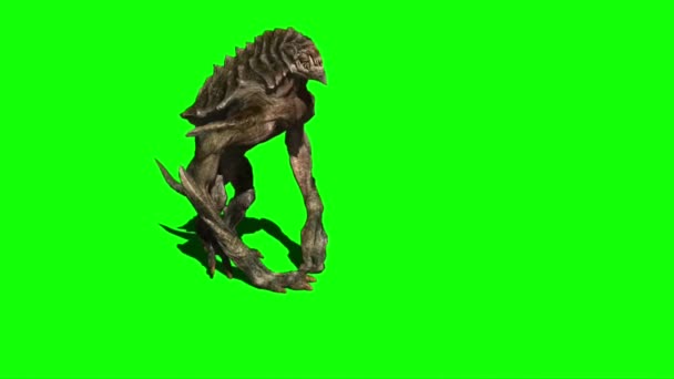 Monster Roaring Green Screen — Stock Video