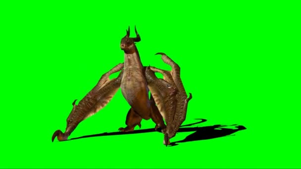 Dragon Roaring Green Screen — Stock Video