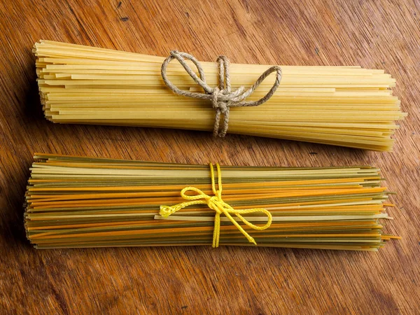 Durum Wheat Spaghetti Three Colors — Stock Photo, Image