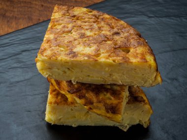 Yumurta, patates ve soğana dayalı geleneksel İspanyol yemeği.