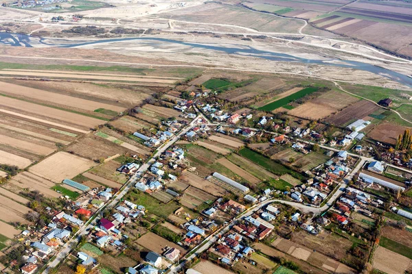 Yukarıdan Görülen Köyün Yakın Çekim Fotoğrafı — Stok fotoğraf