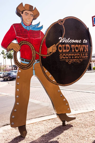 Phoenix Eua Maio 2013 Old Town Scottsdale Sinal Boas Vindas — Fotografia de Stock