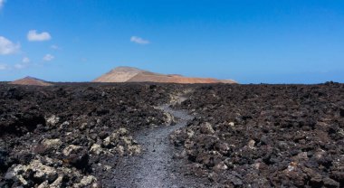 Lanzarote adasının volkanik alanı. 