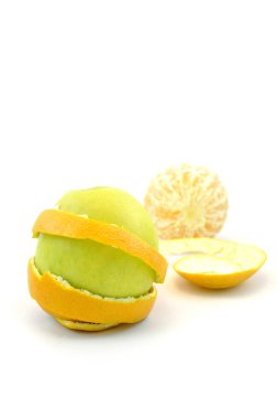 Olgun portakal ve elma