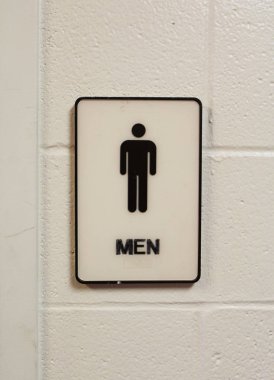 Basit Siyah ve Beyaz Erkekler Odası İşareti