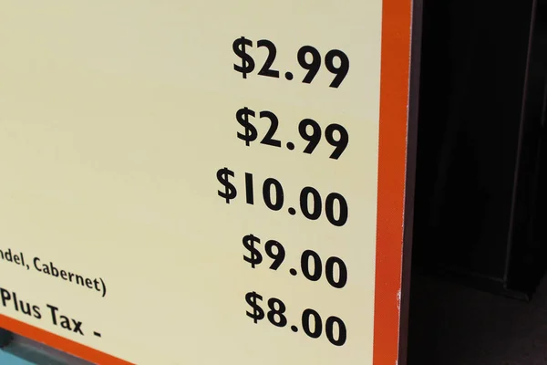 Preços Menu — Fotografia de Stock