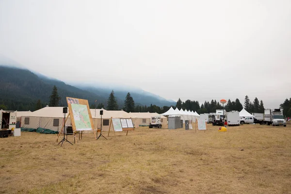 Terwilliger feuercamp im willamette nationalwald — Stockfoto