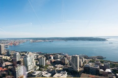 Seattle Washington Şehir Merkezinde Uzay İğnesi'nden Görüntüle