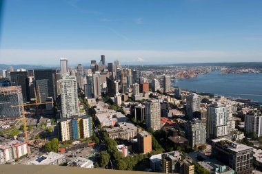 Seattle Washington Şehir Merkezinde Uzay İğnesi'nden Görüntüle