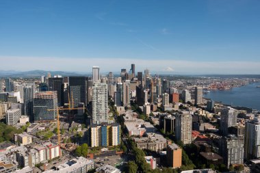 Seattle Washington Şehir Merkezinde Uzay İğnesi'nden Görüntüle