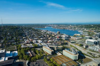 Seattle Washington Şehir Merkezinde Uzay İğnesi'nden Görüntüle