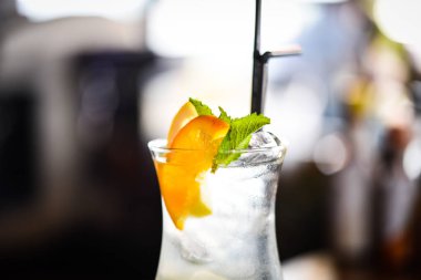 Taze limonlu ev yapımı limonata, bal ve nane.