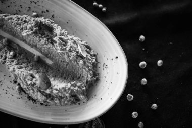 Lezzetli yeşil bezelye püresi.