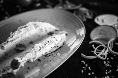 Lezzetli kereviz püresi garnitür tabağı gibi