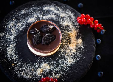 Lezzetli çikolatalı kek - oreo keki yakın plan