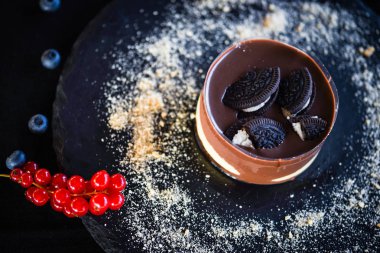 Lezzetli çikolatalı kek - oreo keki yakın plan