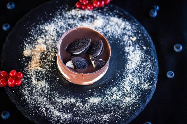 Lezzetli çikolatalı kek - oreo keki yakın plan