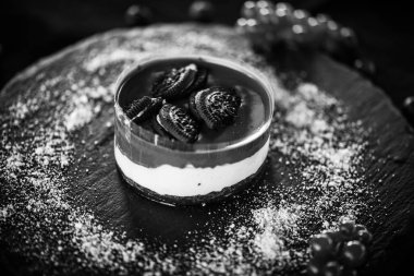 Lezzetli çikolatalı kek - oreo keki yakın plan