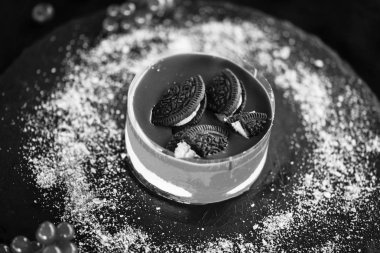 Lezzetli çikolatalı kek - oreo keki yakın plan