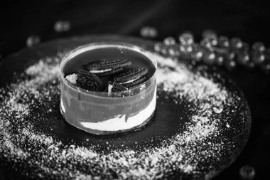 Lezzetli çikolatalı kek - oreo keki yakın plan