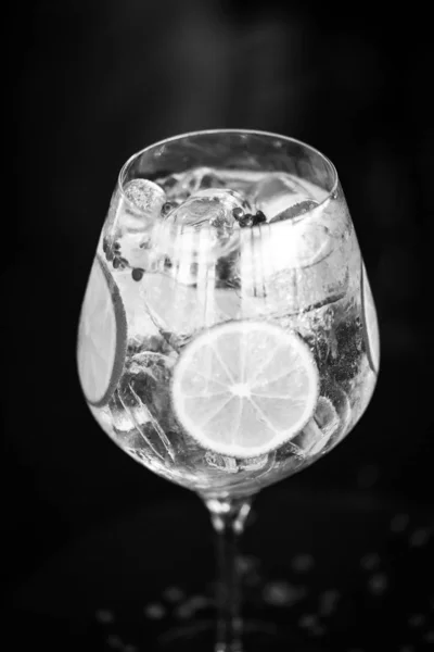 Tonic Gin Drank Met Vers Fruit Citroenen Anijs Bosbes Rode — Stockfoto