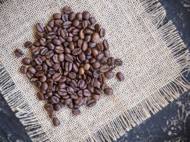 Kahve çekirdekleri üstten görünüm arka plan