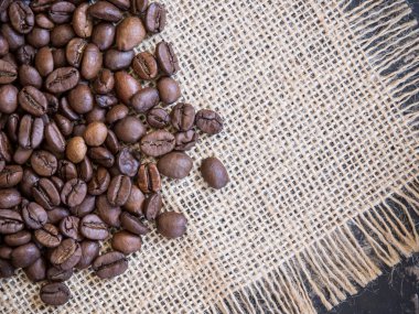 Kahve çekirdekleri üstten görünüm arka plan