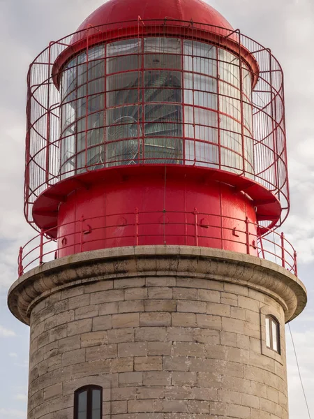 Sagres, Algarve, Portekiz 'deki Cape Saint Vincent deniz fenerinin detayları