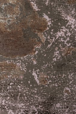 Yüzeyinde aşınma olan paslı demir dokusu.