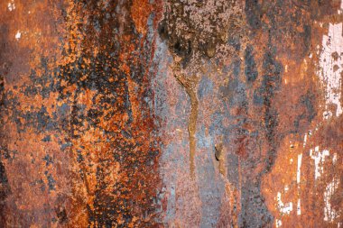 Yüzeyinde aşınma olan paslı demir dokusu.