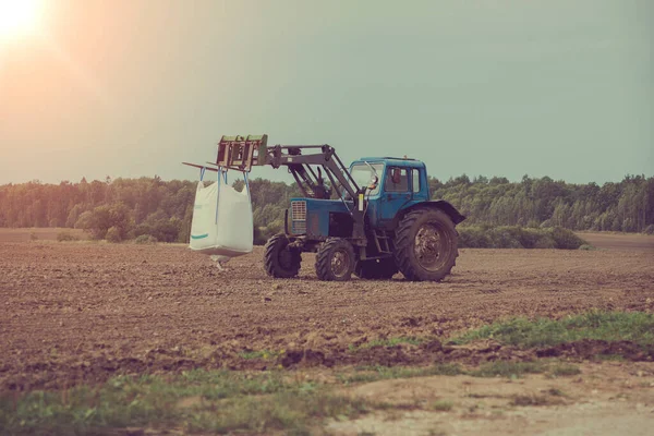 Machines Agricoles Sur Terrain Automne — Photo