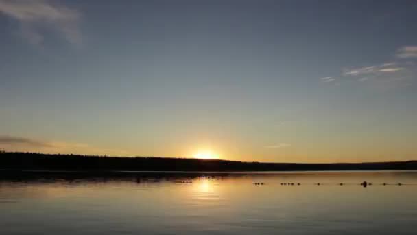 Timelapse Prachtige Zonsopgang Boven Het Meer Manitoba Canada — Stockvideo