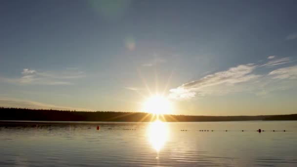Timelapse Vacker Soluppgång Över Sjön Riding Mountain National Park Manitoba — Stockvideo
