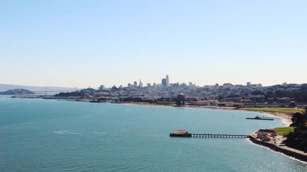 Uitzicht San Francisco Vanaf Golden Gate Bridge — Stockvideo