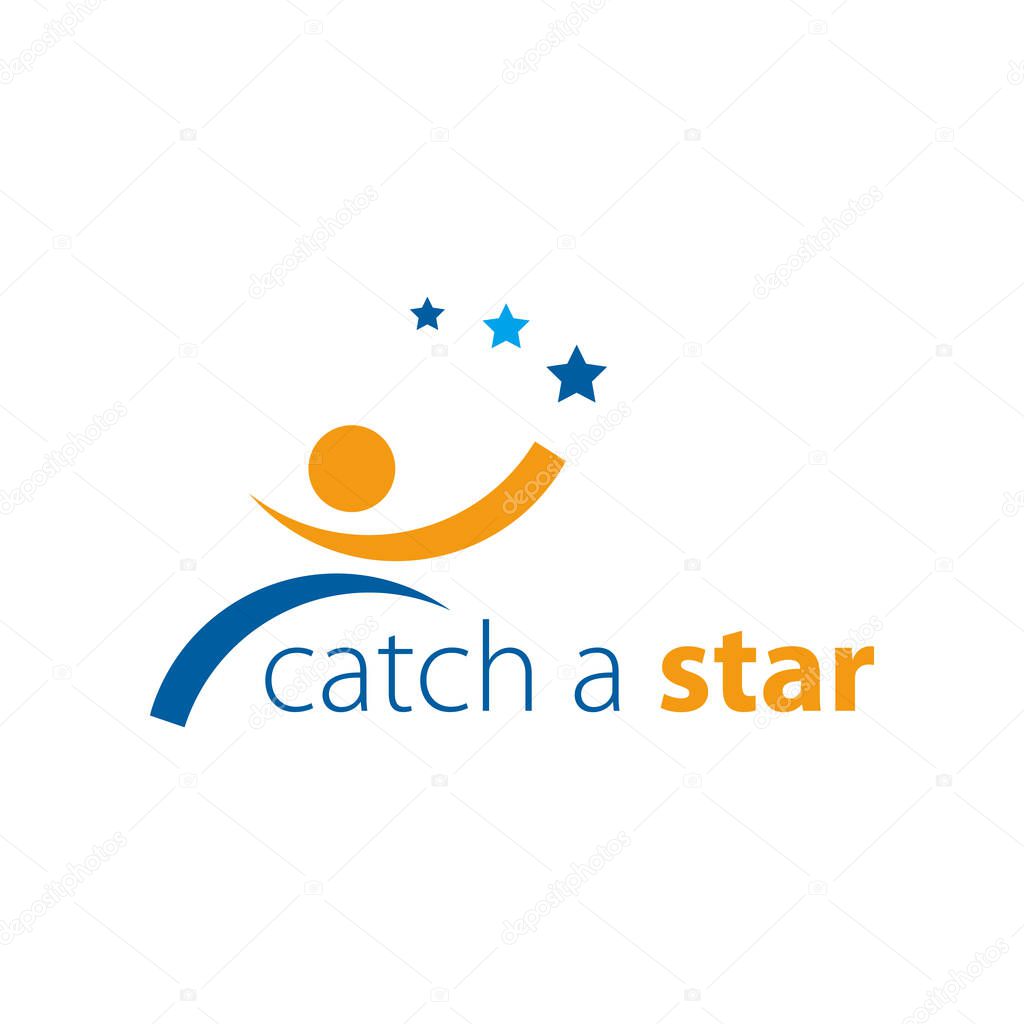 Catch The Star Logo Vector. Reach Your Dream