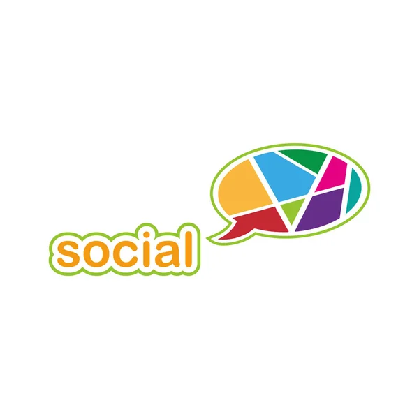 Social Chat Groupe Logo Vecteur — Image vectorielle