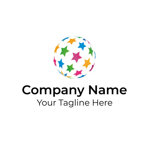 Globe Star Colorful Logo Vector — Stock Vector