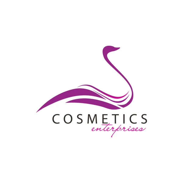 Swan Cosmetics Enterprise Logo Vector — Stock Vector