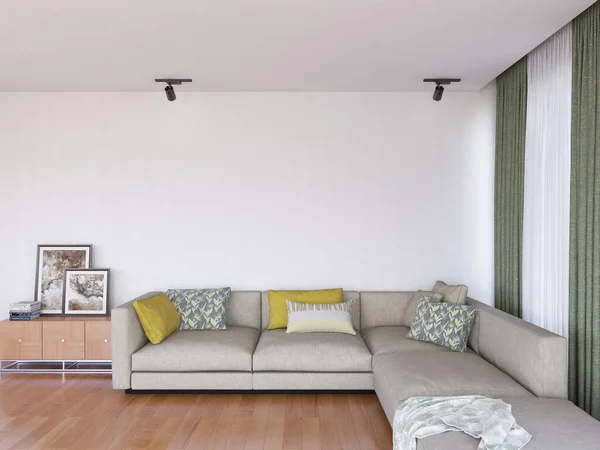 İç Salon Duvar Modeli. 3B Görüntü, 3B görüntüleme.