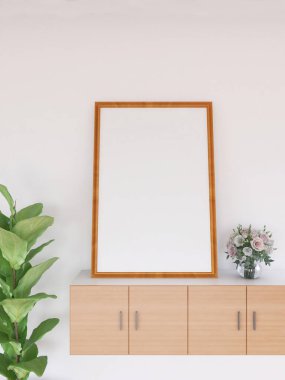 İç Salon Çerçeve Fotoğraf Model. 3 Boyutlu Hazırlama, 3 Boyutlu Resim.