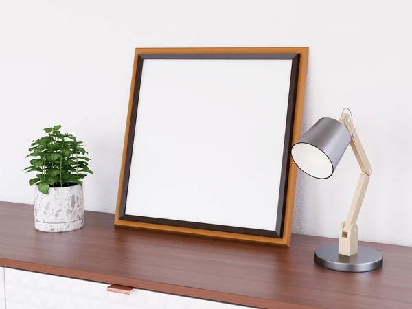 İç Salon Fotoğraf Çerçevesi Model. 3 Boyutlu Hazırlama, 3 Boyutlu Resim.